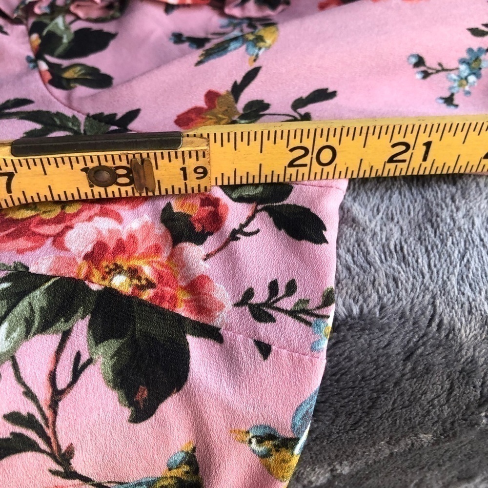 TOPSHOP pinkish rose floral dress long sleeve lightweight size 10 - Picture 14 of 16